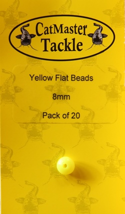 CatMaster Tackle Flat Hard Beads Yellow 8mm