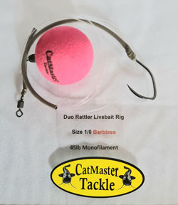 CatMaster Tackle Duo Rattler Popper Live Bait Rig 1/0 Barbless  Yellow