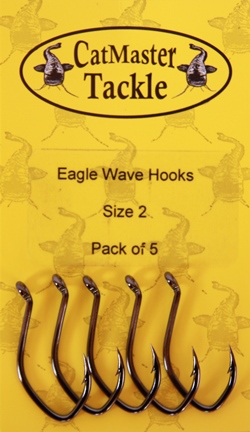 CatMaster Tackle Eagle Wave Hooks sizes 4 to 1( packs of 5 hooks)