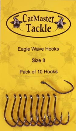CatMaster Tackle Eagle Wave Hooks (size 8 to 6) in packs of 10 hooks)